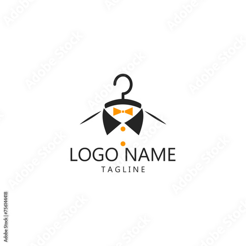 party dress hanger logo design vector