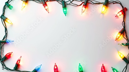 A frame constructed entirely of Christmas lights, creating a glowing border around an invisible center.