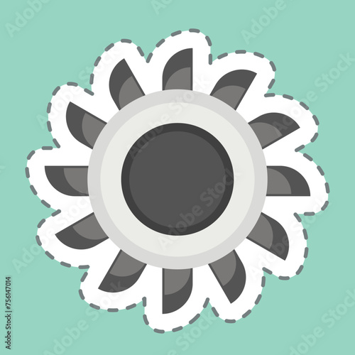 Sticker line cut Cutter. related to Mining symbol. simple design editable. simple illustration