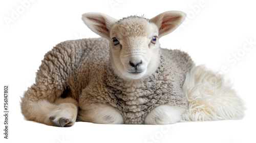 Serene image of a young lamb displaying innocence and calm, a gentle addition to any collection photo