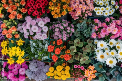Image of a colorful farmer's market flower stand.