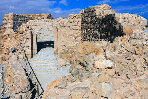 Travel to Israel. Massada fortress. Ancient ruins.	
