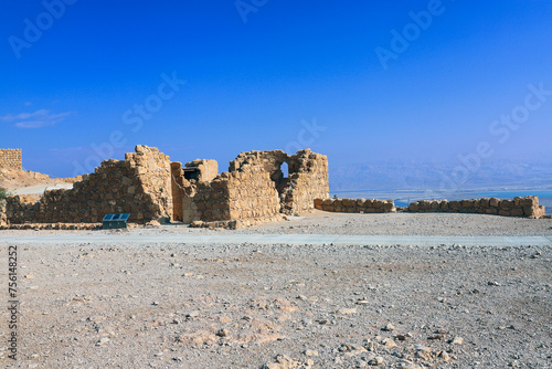 Travel to Israel. Massada fortress. Ancient ruins.	
