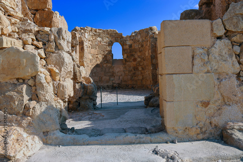 Travel to Israel. Massada fortress. Ancient ruins.	
