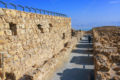 Travel to Israel. Massada fortress. Ancient ruins.	
