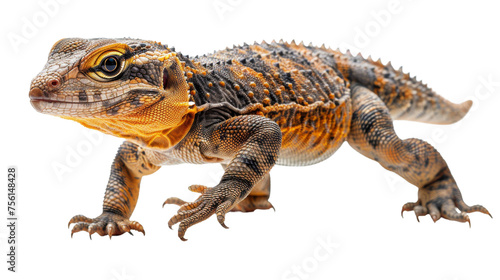 A high-resolution image capturing each scale in detail, emphasizing the iguana's adaptability and survival traits photo