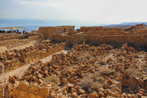 Travel to Israel. Massada fortress. Ancient ruins.	
