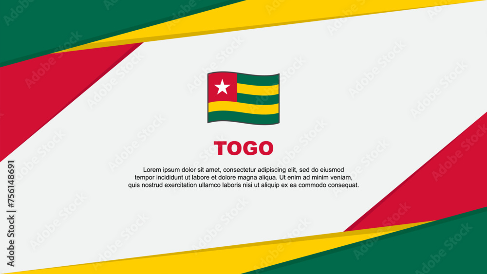 Obraz premium Togo Flag Abstract Background Design Template. Togo Independence Day Banner Cartoon Vector Illustration. Togo