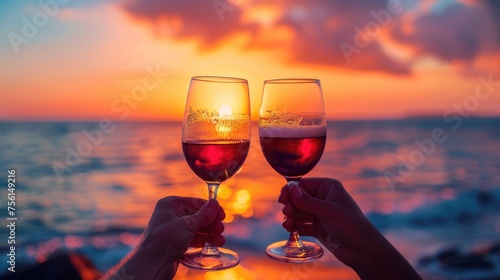 Cheers, toasting glasses of wine together between friends and friendship colleague for their success.
