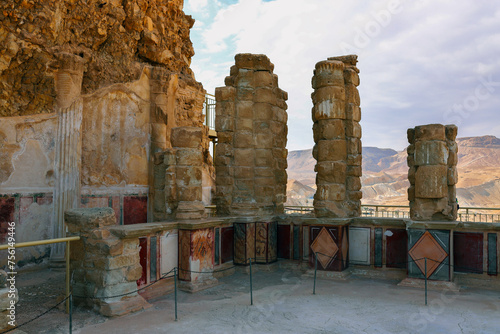 Travel to Israel. Massada fortress. Ancient ruins.	
