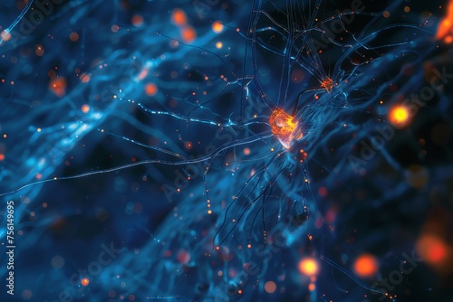 Image of a neuron network under a microscope.