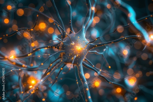 Image of a neuron network under a microscope.