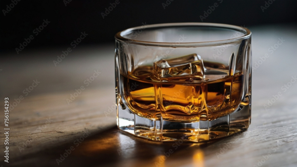 a glass with whiskey and ice a glass with whiskey and ice
