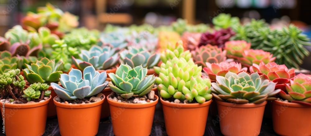 Assorted Succulents Displayed in Flower Pot for Sale. Assorted Succulents Displayed in Flower Pot for Sale.