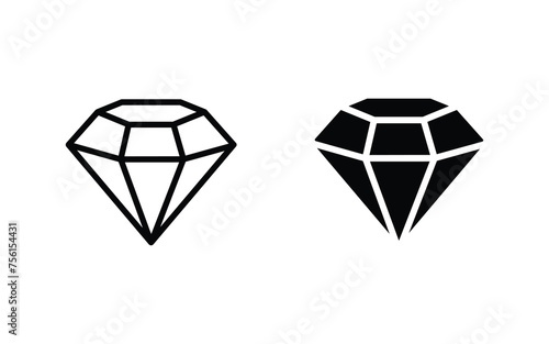 diamonds icon set. diamond collection icon vector illustration 