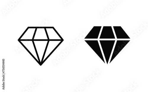 diamonds icon set. diamond collection icon vector illustration 