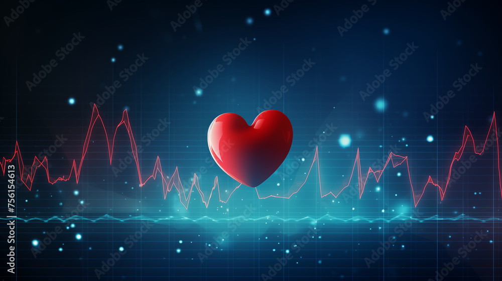 Pulsating Potential: Healthcare Analytics Unlocked by the Cadence of Heartbeat Data - obrazy, fototapety, plakaty 