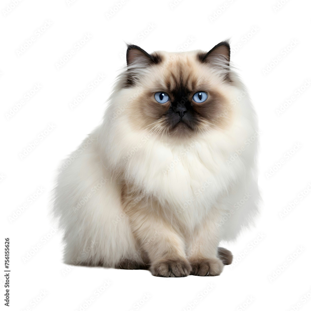 Himalayan cat isolated on PNG transparent background