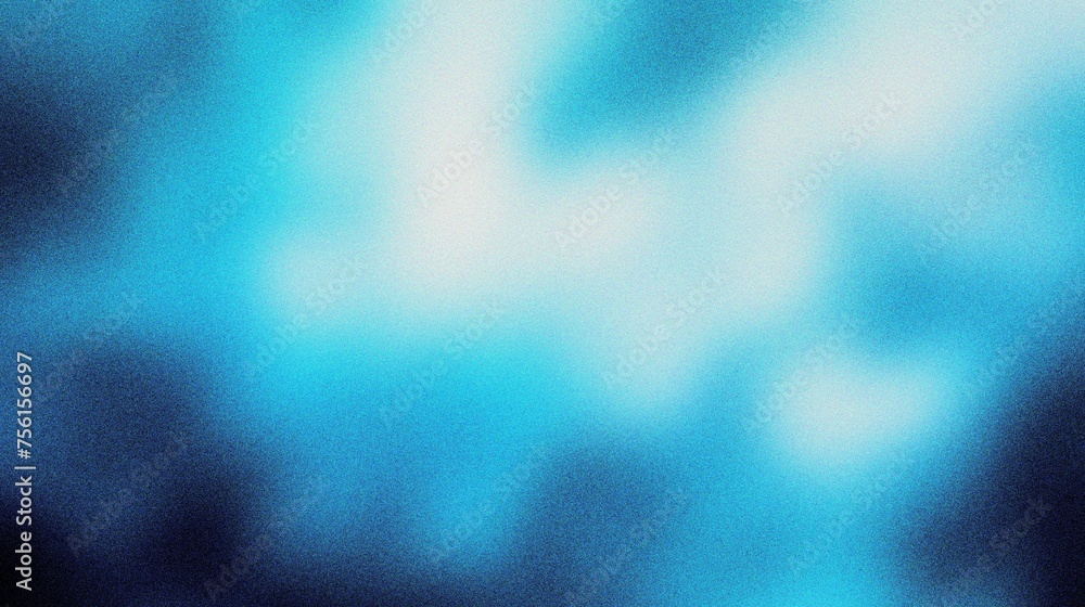 Fototapeta premium Royal Blue, Sky Blue, White, gradient background with grain and noise texture