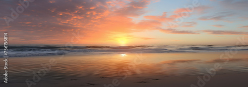 Sunset Splendor on a Secluded Beach 
