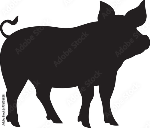 Wallpaper Mural Pig Silhouette Vector Illustration White Background Torontodigital.ca