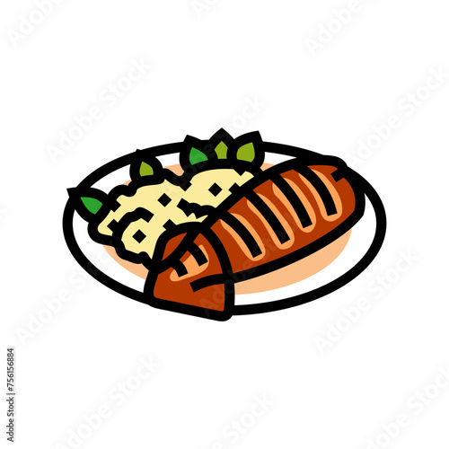 grilled squid sea cuisine color icon vector. grilled squid sea cuisine sign. isolated symbol illustration