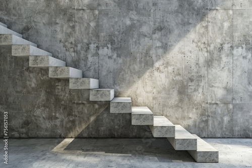 steps and wall with grey background