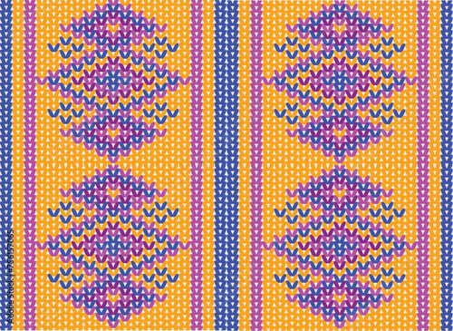 Multicolored vector illustration Seamless knitting Patterns