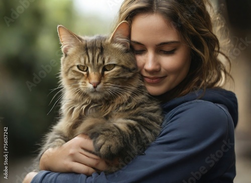 Cat hugging its owner on National Hug Your Cat Day