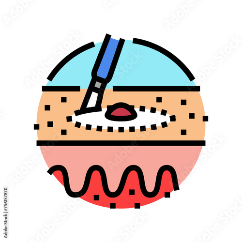 excisional biopsy surgery color icon vector. excisional biopsy surgery sign. isolated symbol illustration