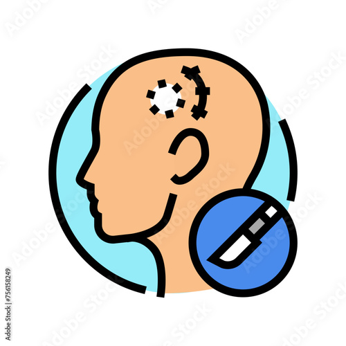 craniotomy surgery color icon vector. craniotomy surgery sign. isolated symbol illustration