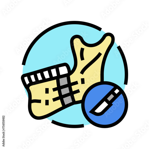 mandibular osteotomy surgery color icon vector. mandibular osteotomy surgery sign. isolated symbol illustration