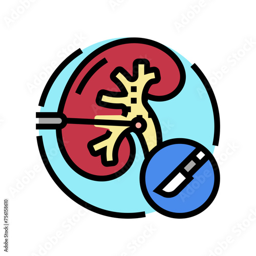 percutaneous nephrolithotomy color icon vector. percutaneous nephrolithotomy sign. isolated symbol illustration