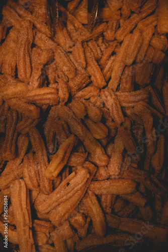 Close up of Mexican Churros dessert 
