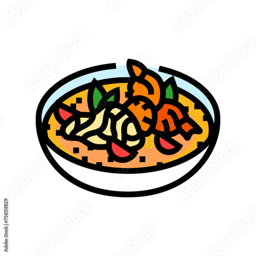 tom yum soup thai cuisine color icon vector. tom yum soup thai cuisine sign. isolated symbol illustration