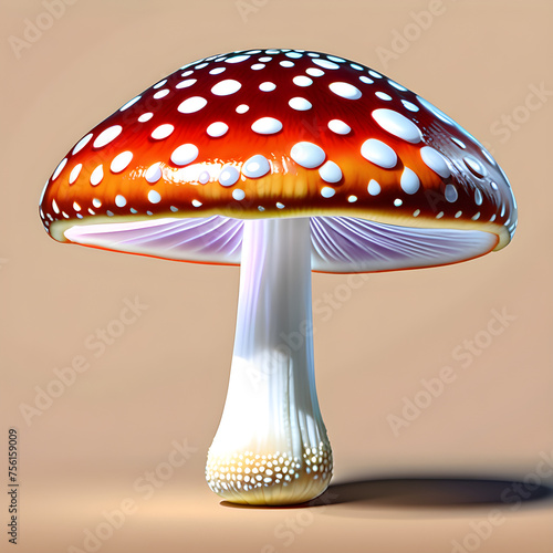 Golden Elegance: Exploring the Amanita flavoconia Mushroom(Generative AI) photo