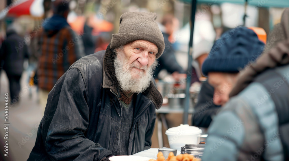 Lonely old man finds solace at street canteen Lonely old man finds solace at street canteen