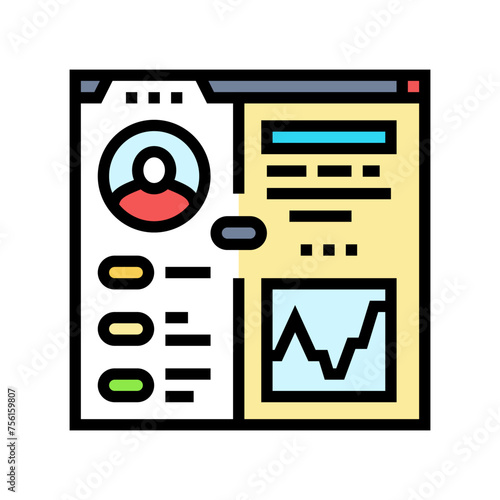 persona ux ui design color icon vector. persona ux ui design sign. isolated symbol illustration