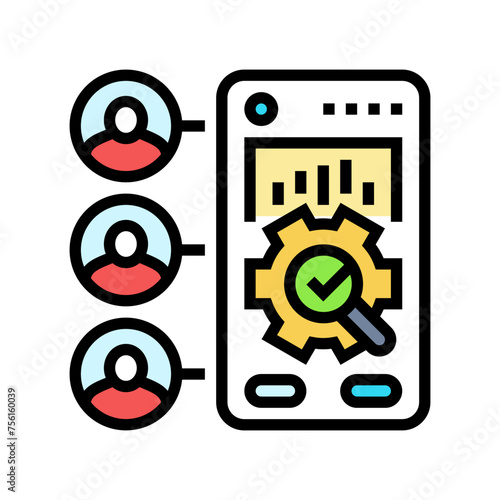 user research ux ui design color icon vector. user research ux ui design sign. isolated symbol illustration