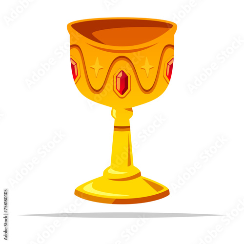 Antique medieval goblet vector isolated illustration