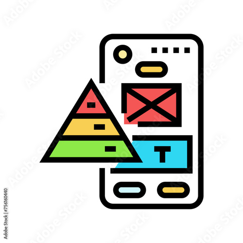 hierarchy ux ui design color icon vector. hierarchy ux ui design sign. isolated symbol illustration