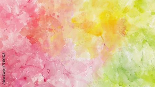 Lime, pink and orange abstract watercolor background for graphic design, banner and template. Multicolor watercolor texture