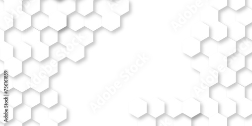 Abstract white background with hexagons. Abstract hexagon polygonal pattern background vector. seamless bright white abstract honeycomb background. 