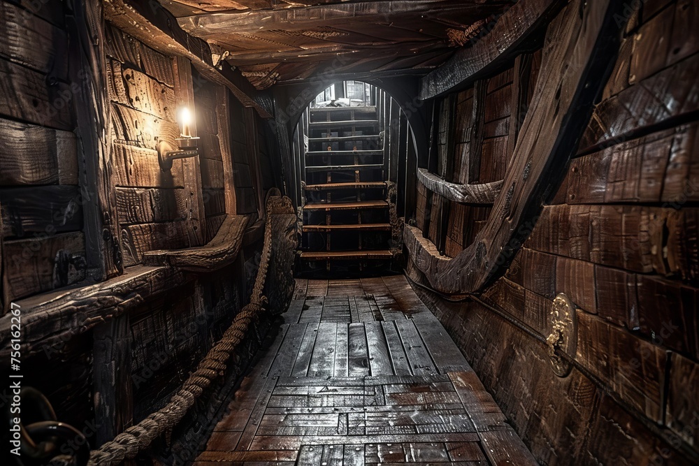 Fototapeta premium inside of pirate ship medieval