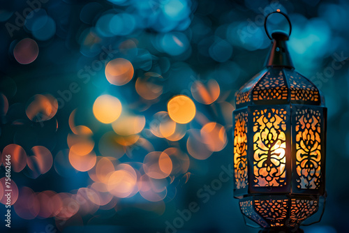 Holy Ramadan Kareem moon month of fasting for Muslims. Copy Space