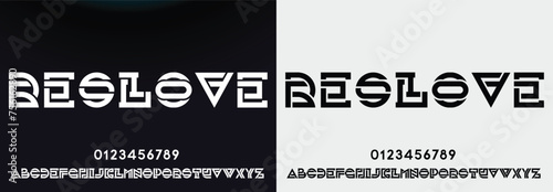 Modern abstract digital alphabet font. Minimal technology typography, Creative urban sport fashion futuristic font and with numbers. vector illustration