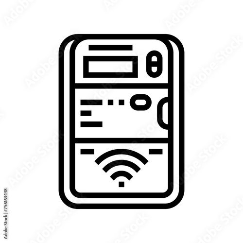 smart metering energy policy line icon vector. smart metering energy policy sign. isolated contour symbol black illustration