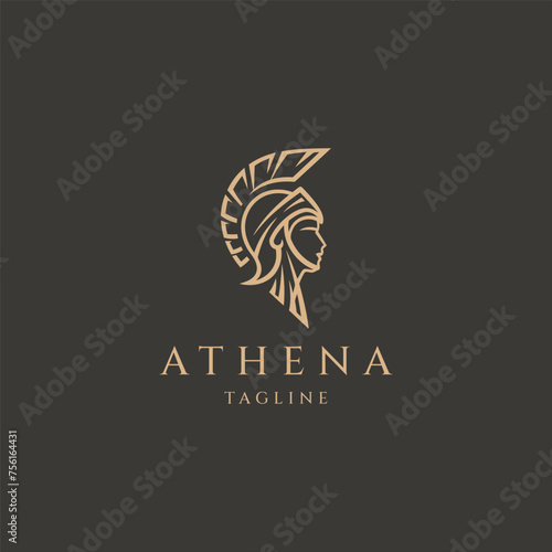 Athena the goddess vector logo design photo