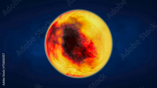 Yellow orange translucent glass energy futuristic magic round ball liquid plasma sphere. Abstract background. Video in high quality 4k, motion design