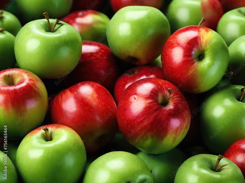 background of beautiful red and green apples, close-up background of beautiful red and green apples, close-up